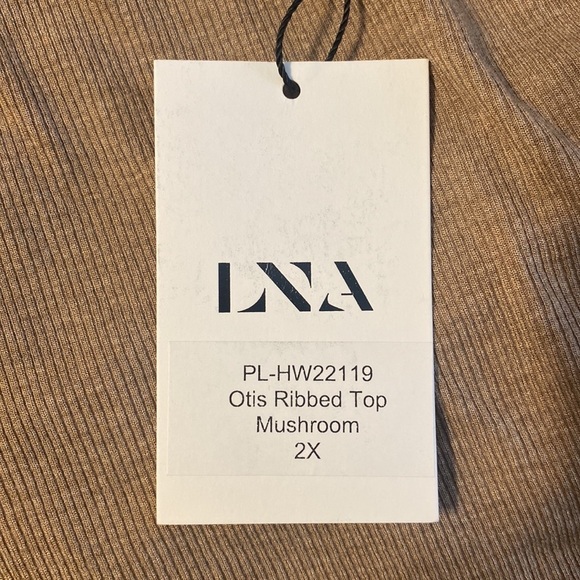 REVOLVE Brand LNA OTIS RIBBED TOP in Mushroom Beige Size 2X NWT - Picture 6 of 10